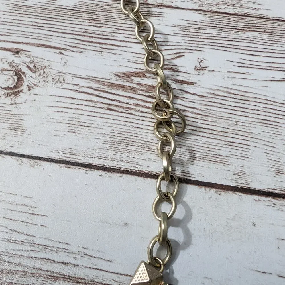 Vintage Statement Necklace Pale Yellow & Gold Tone Chunky